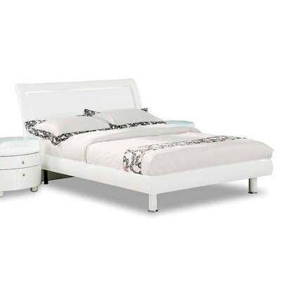 86'' X 91''  X 41'' Modern Eastern King White High Gloss Bed - Image 0