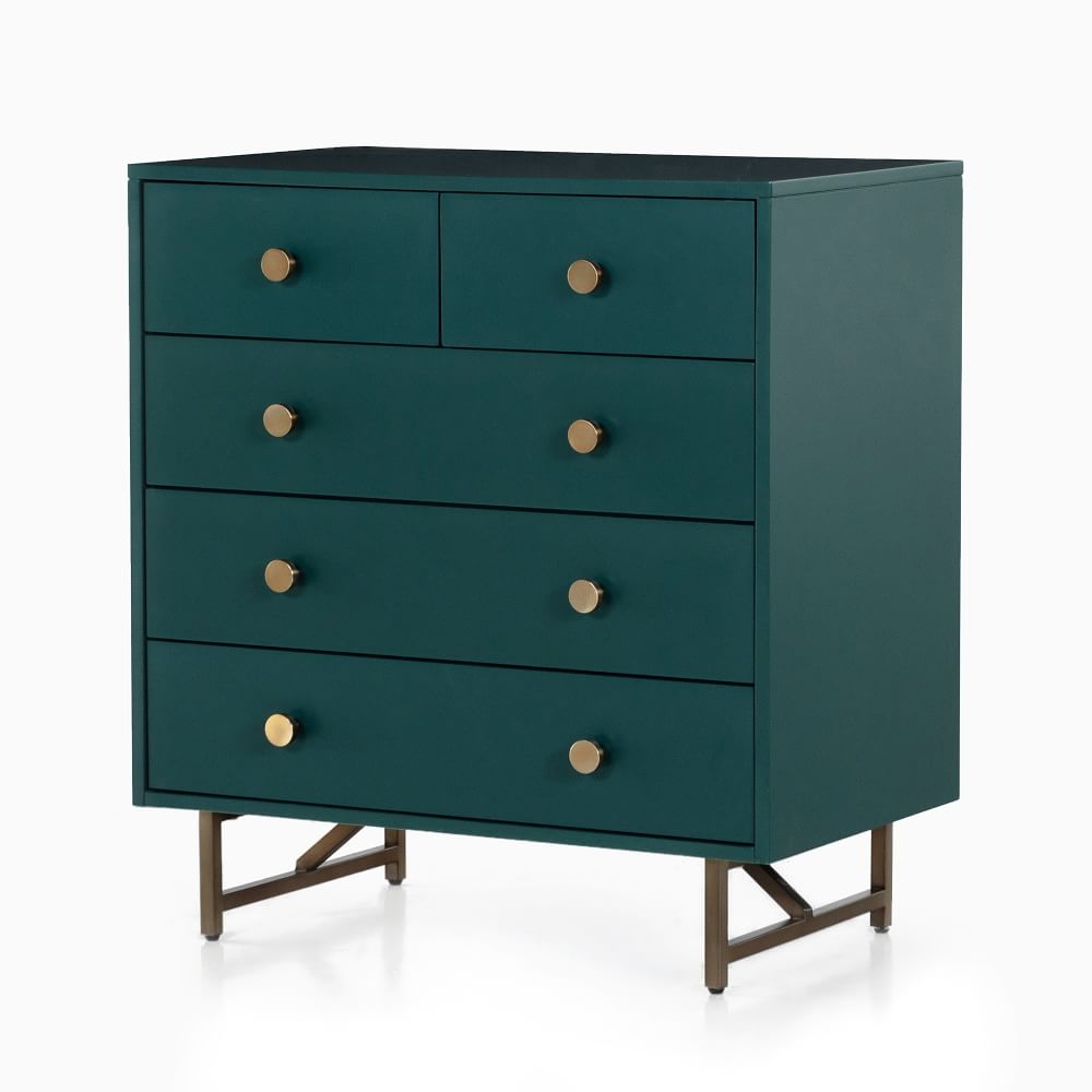 Lilia 33" Tall 5-Drawer Dresser, Juniper Green - Image 0