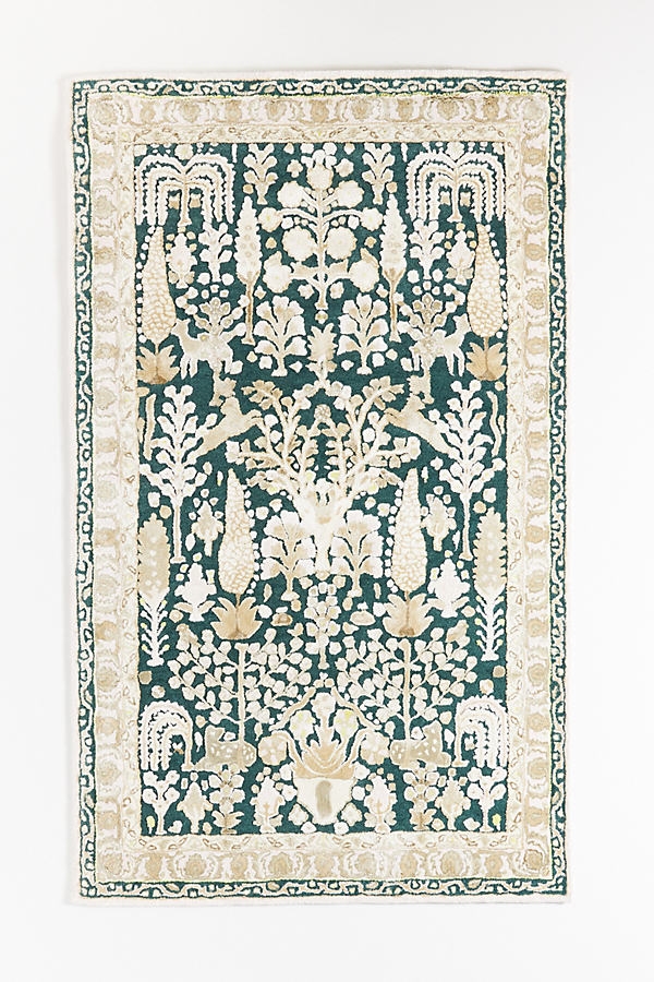 Flatwoven Jules Rug By Anthropologie in Green Size 8 x 10 - Image 0