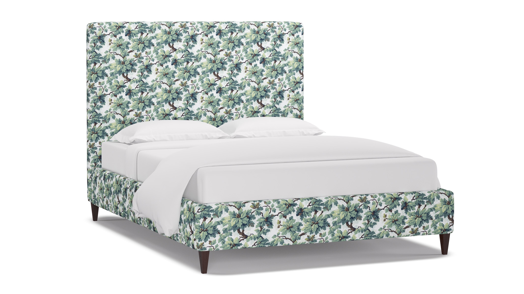 Classic Bed, Sage Woodland, Espresso Square Tapered Leg, Twin - Image 1