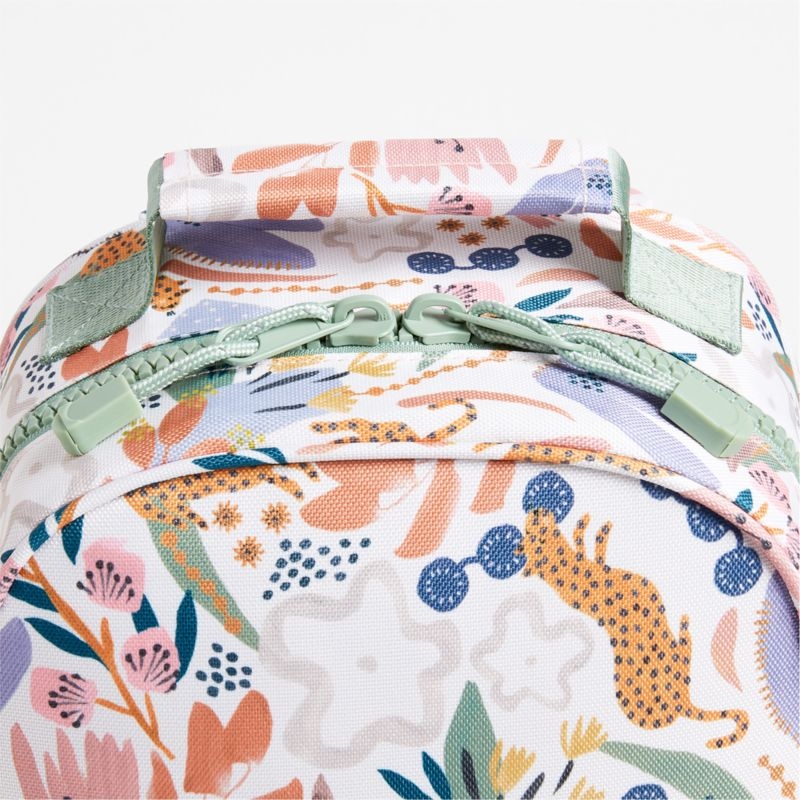 Dreamer Leopard Floral Small Kids Backpack with Side Pockets - Image 6