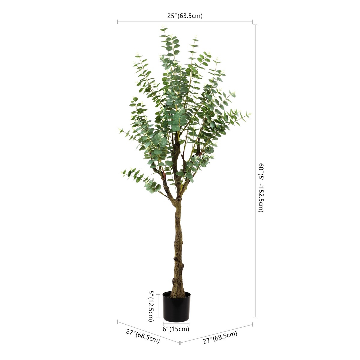 Safavieh Faux 60" Potted Eucalyptus Tree - Image 4