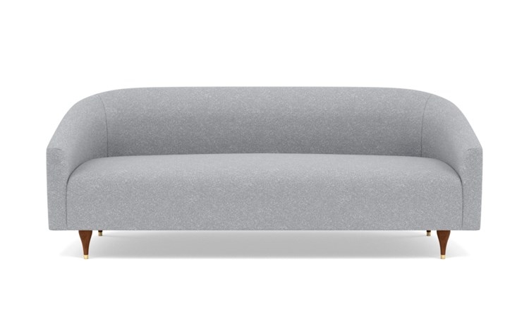 Tegan Sofa with Grey Gris Fabric and Oiled Walnut with Brass Cap legs - Image 0