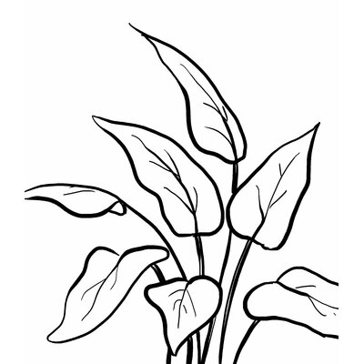 Black And White Sketched Leaves Print On Canvas - Image 0