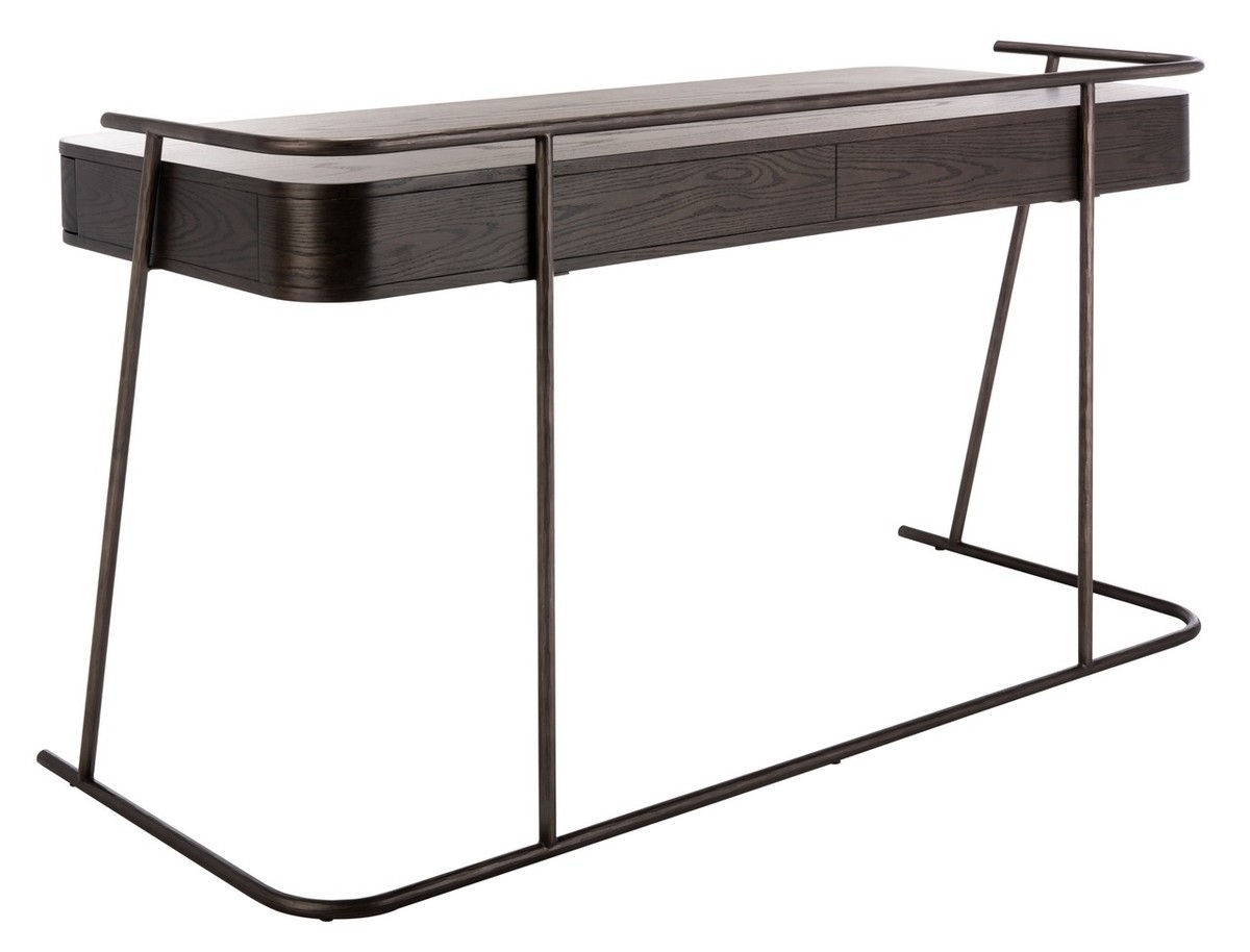 Ferrell Modern Wood Desk - Dark Walnut  - Safavieh - Image 7