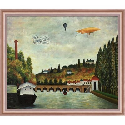 View Of The Bridge In Sevres And The Hills Of Clamart, Saint-Cloud And Bellevue By Henri Rousseau With Rose Gold Classico Frame, 23" X 27" - Image 0