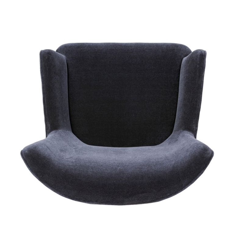 Bernardo Navy Upholstered Brushed Brass Base Office Chair - Image 5