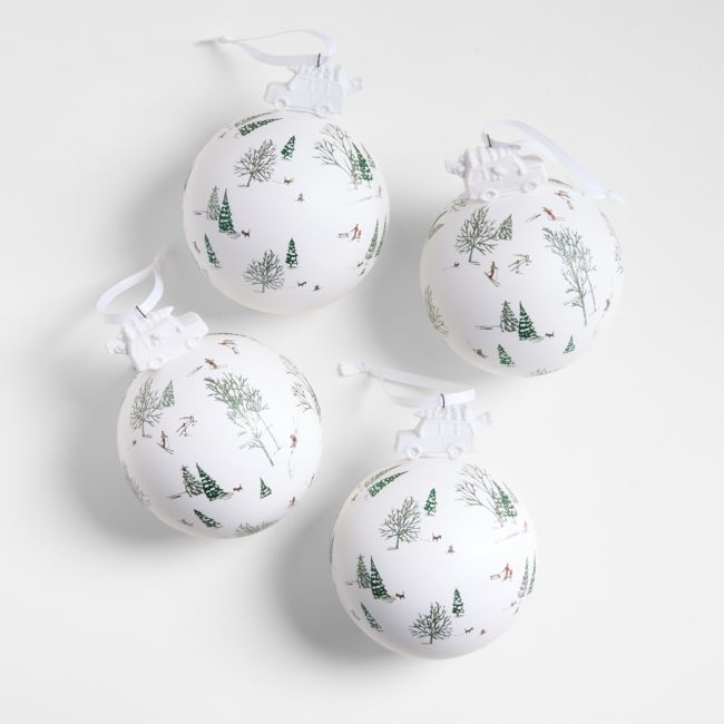 Winter Scene Christmas Ornaments, Set of 4 - Image 0