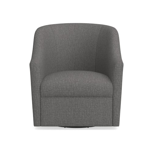 Porter Swivel Armchair, Standard Cushion, Perennials Performance Melange Weave, Grey - Image 0