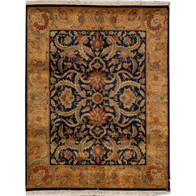 Oriental Hand-Knotted Wool Brown/Blue Area Rug - Image 0
