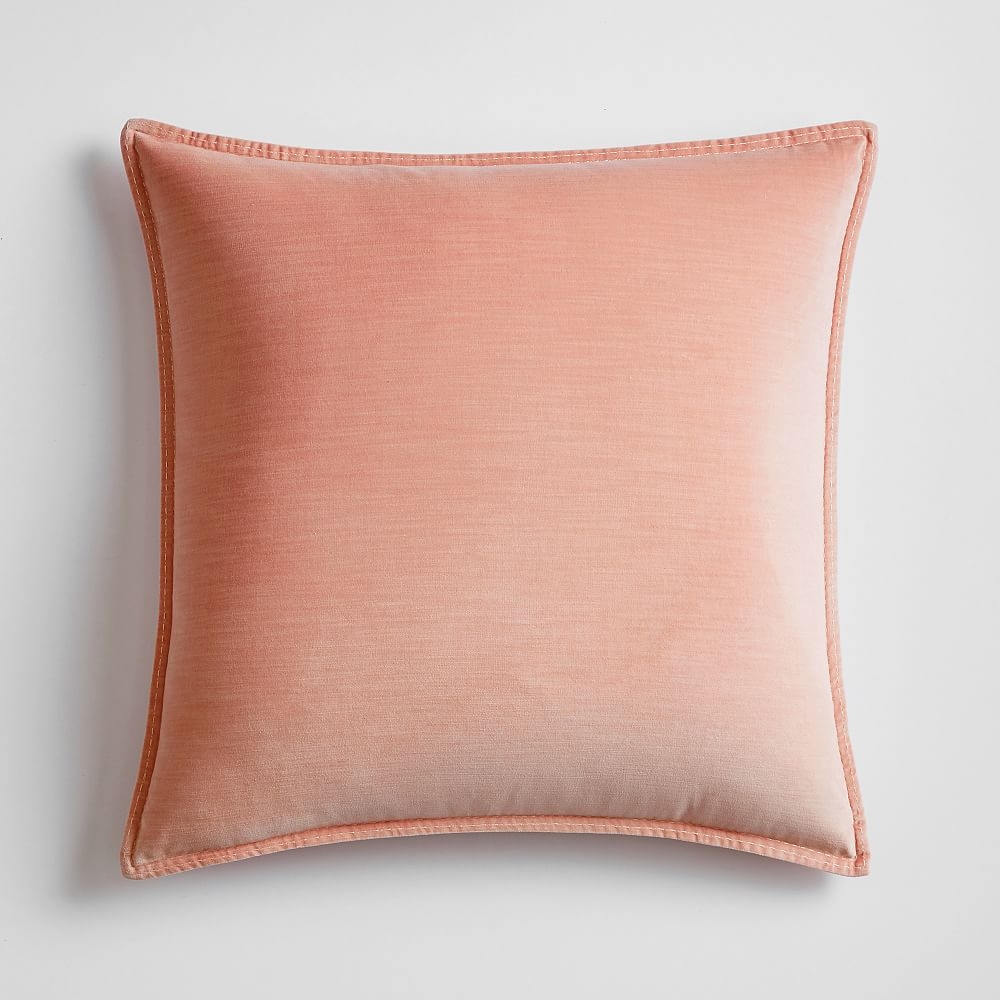 WE x pbdorm Washed Cotton Velvet Euro Pillow Cover, 26x26, Dusty Rose - Image 0