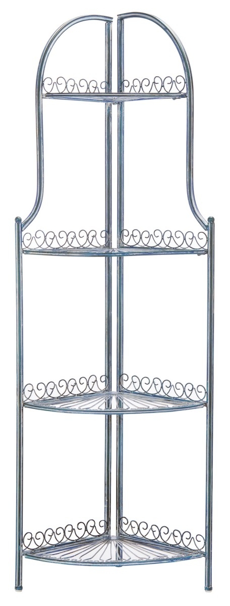 Abarrane 4 Tier Corner Shelf - Mossy Blue - Safavieh - Image 0