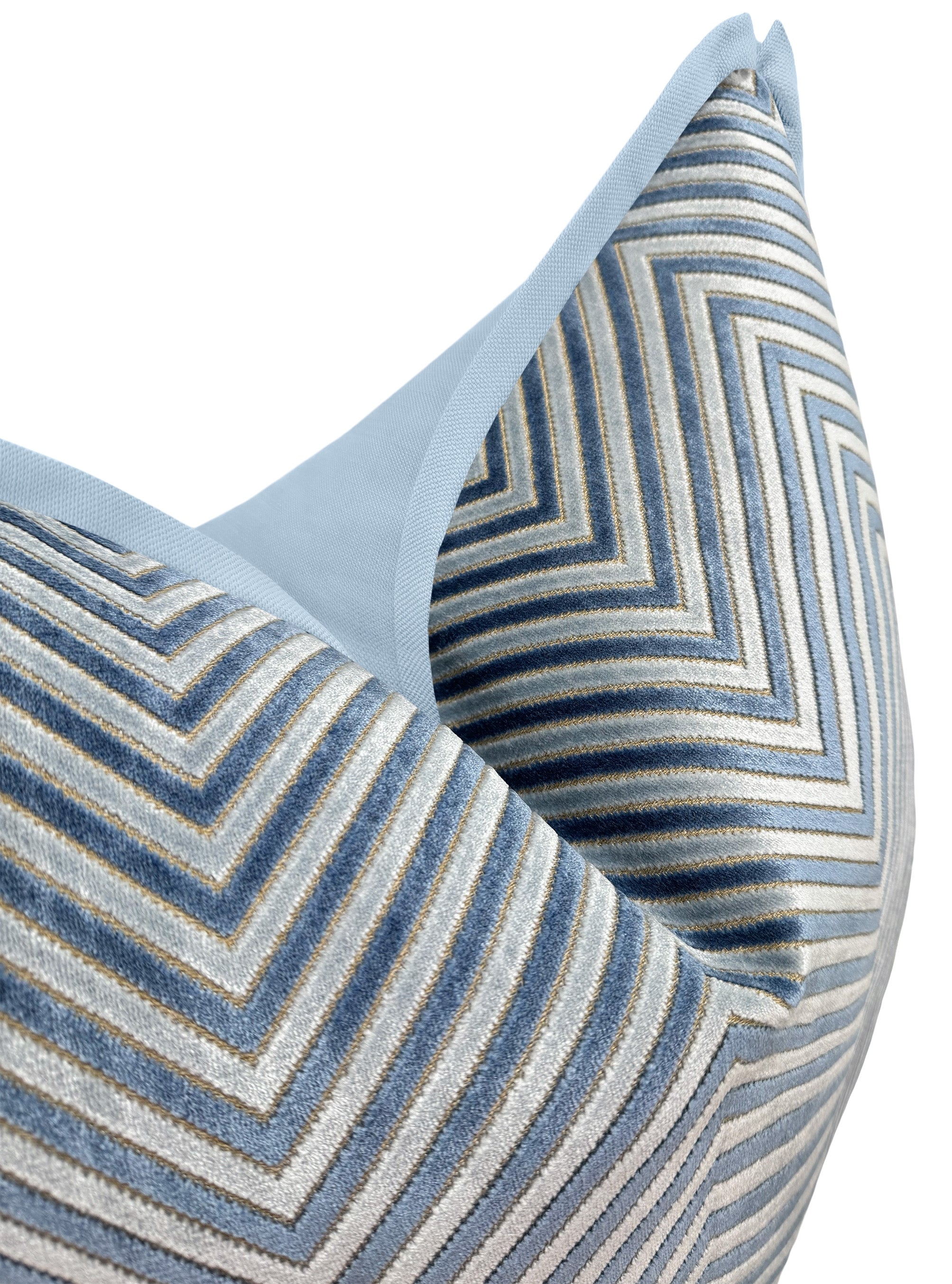 ZARA CUT VELVET // CAPRI BLUE | LDC - 20" X 20" / BUTTERFLY FLANGE / Capri Blue - Image 3