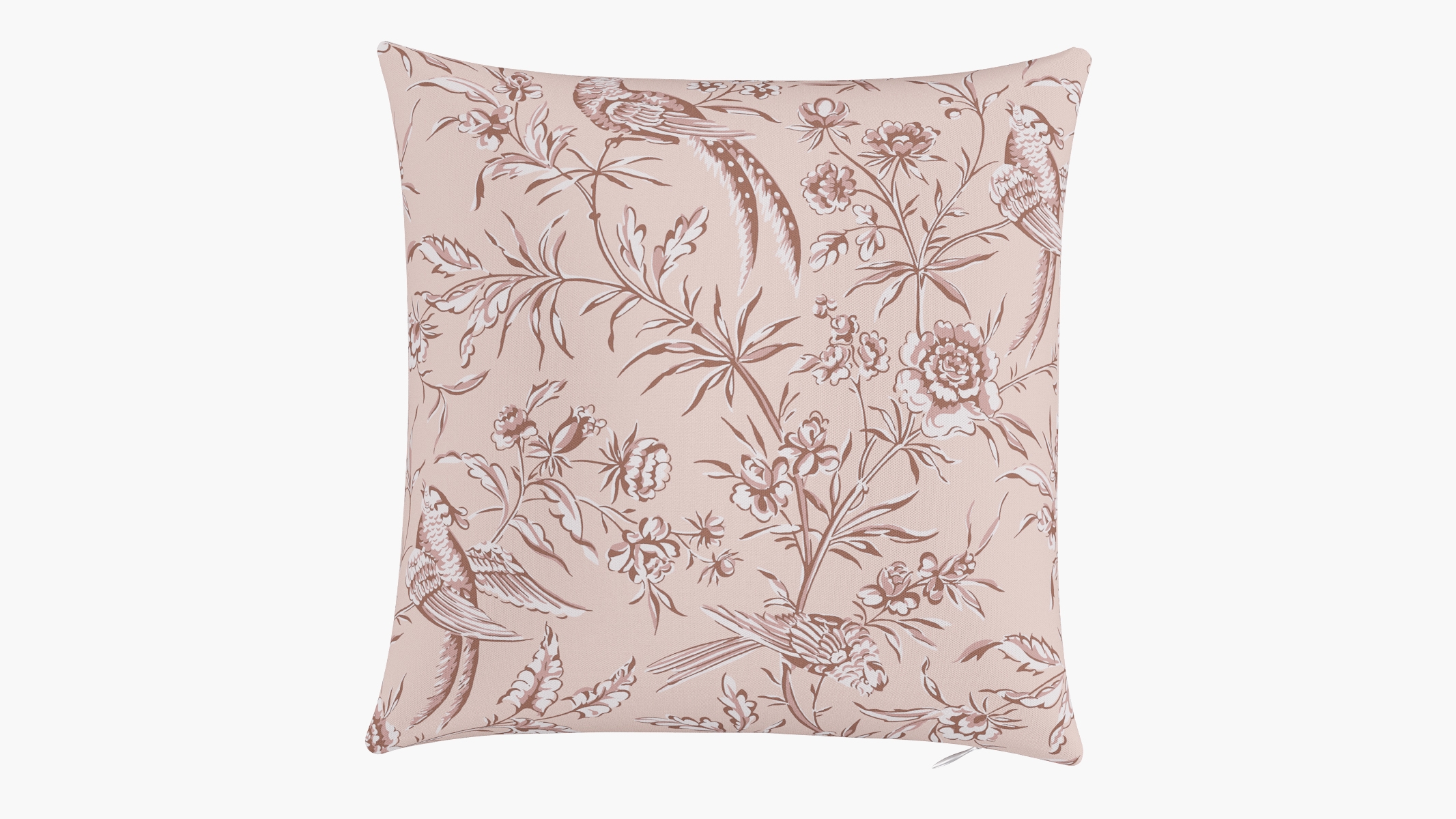 Throw Pillow 16", Blush Aviary, 16" x 16" - Image 0