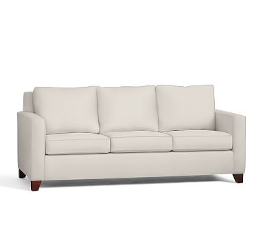 Cameron Square Arm Upholstered Queen Sleeper Sofa with Memory Foam Mattress, Polyester Wrapped Cushions, Chenille Basketweave Oatmeal - Image 0