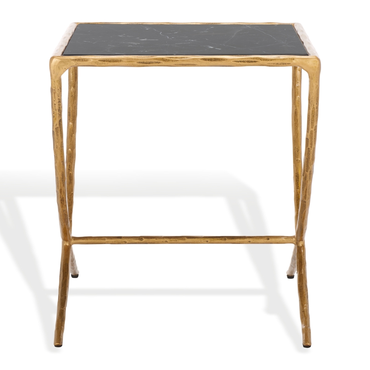 Debbie Square Metal Accent Table - Brass/Black - Image 0