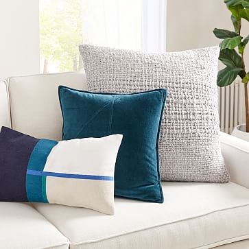 Modernist Color Block Pillow Cover, Set of 2, Midnight, 12"x21" - Image 3