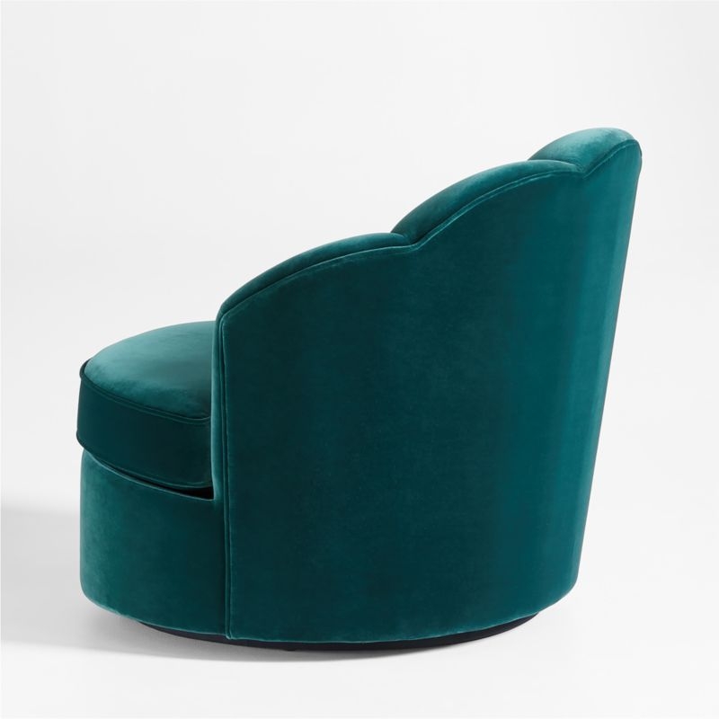 Avery Emerald Velvet Nursery Swivel Chair - Image 2