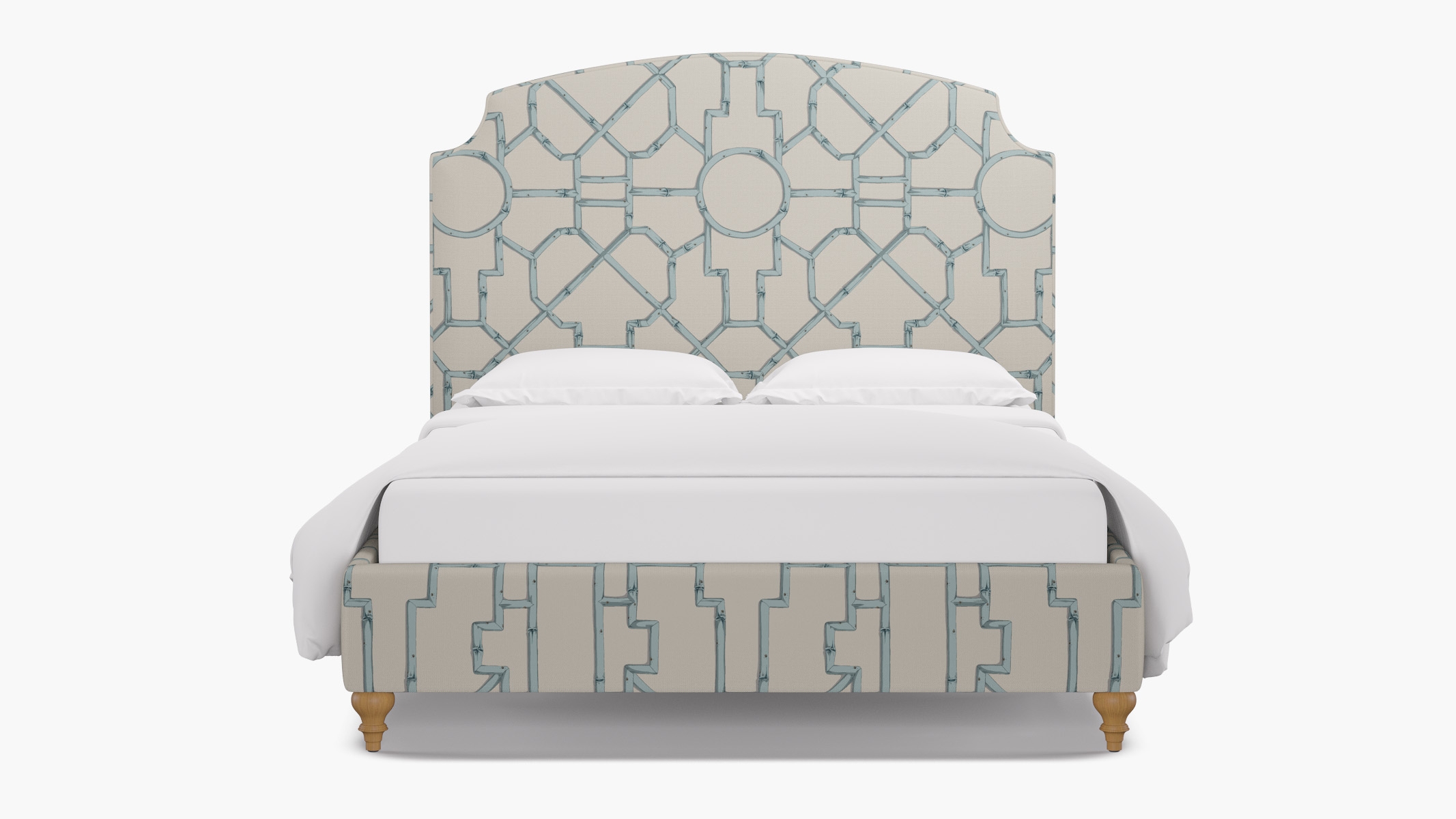 Cove Bed, Blue Baldwin Bamboo, Natural Traditional Turned Leg, Twin - Image 0