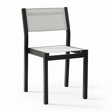Portside Aluminum Outdoor Set of 2 Textilene Dining Chair, Dark Bronze - Image 1