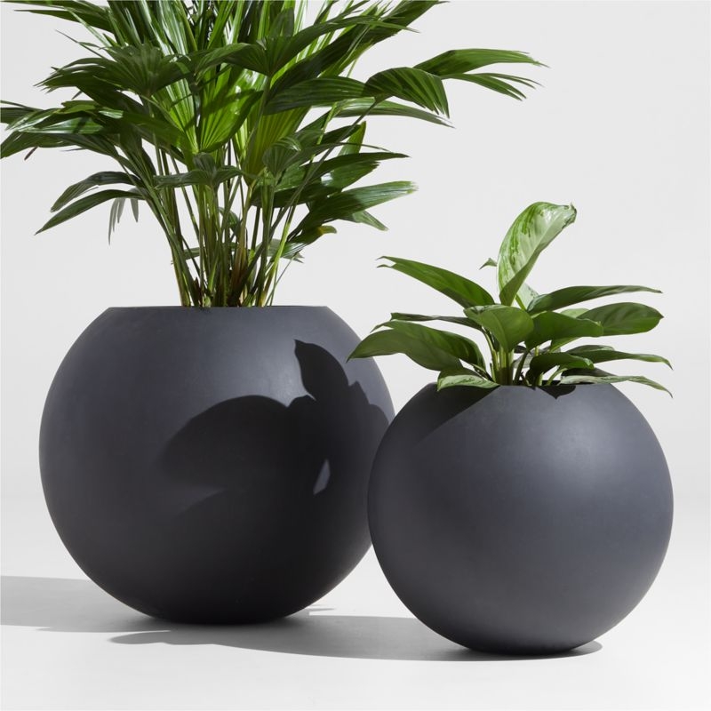 Sphere Large Dark Grey Indoor/Outdoor Planter 26" - Image 7