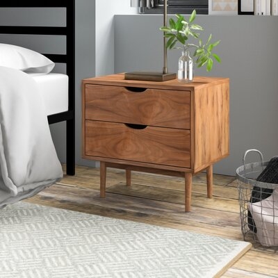 Indra 22'' Tall 2 - Drawer Solid Wood Nightstand - Image 1