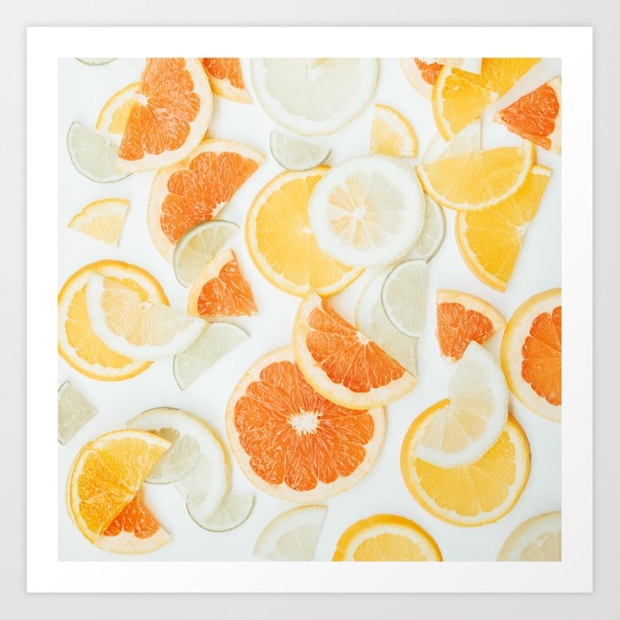 Colorful Citrus Fruit - Oranges - Lemons Fruit Print - Kitchen Decor - Food Photography Art Print by Ingrid Beddoes Photography - Small - Image 0