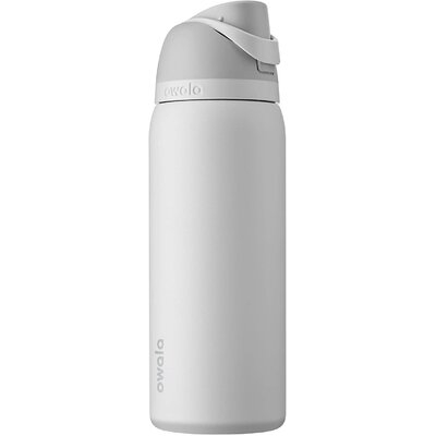 Freesip Insulated Stainless-Steel Water Bottle With Locking Push-Button Lid, 32-Ounce, Shy Marshmallow - Image 0