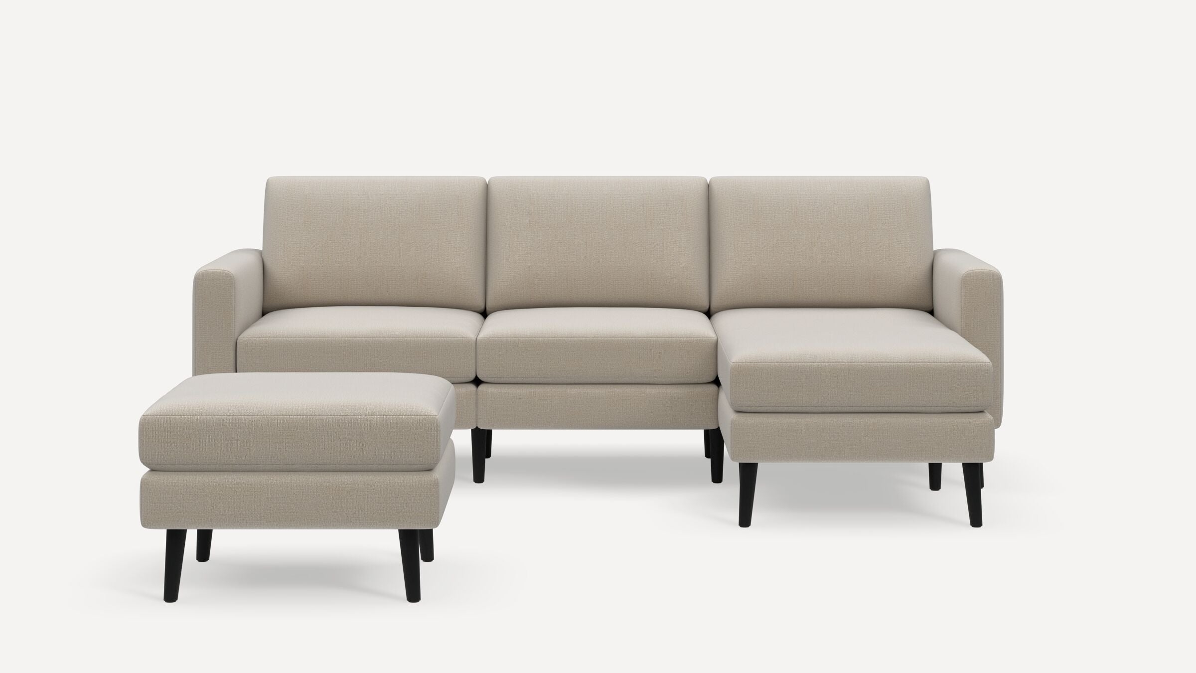 Nomad Sofa Sectional with Ottoman - Georgia Clay - Performance Chenille / Ebony - Wood / Block - Image 0