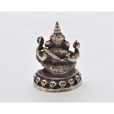 Small Ganesh Figurine. Hand Crafted On Brass With Gold Patina & 1 Inch Tall - Image 0