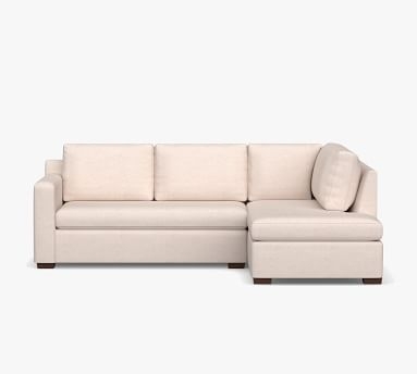 Shasta Square Arm Upholstered Left Sofa Return Bumper Sectional, Polyester Wrapped Cushions, Performance Heathered Tweed Pebble - Image 5