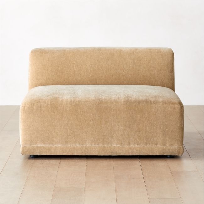 Faible Wheat Performance Velvet Deep Depth Armless Chair - Image 0