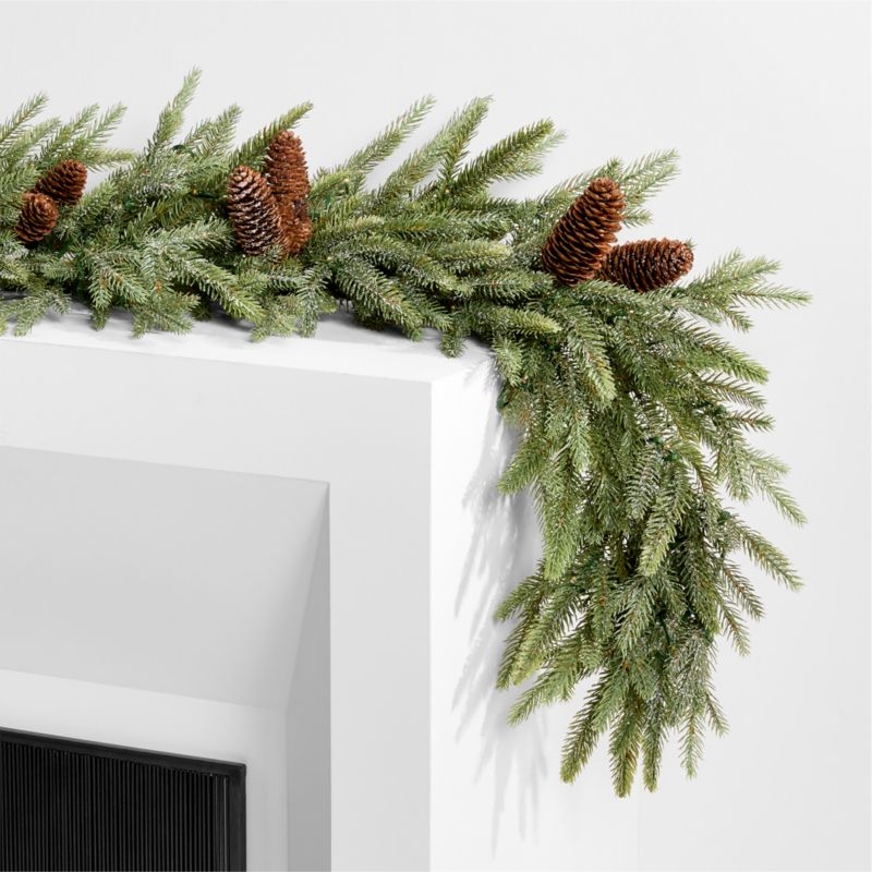 Faux Frosted Pre-Lit LED Norway Spruce Christmas Garland 6' - Image 5