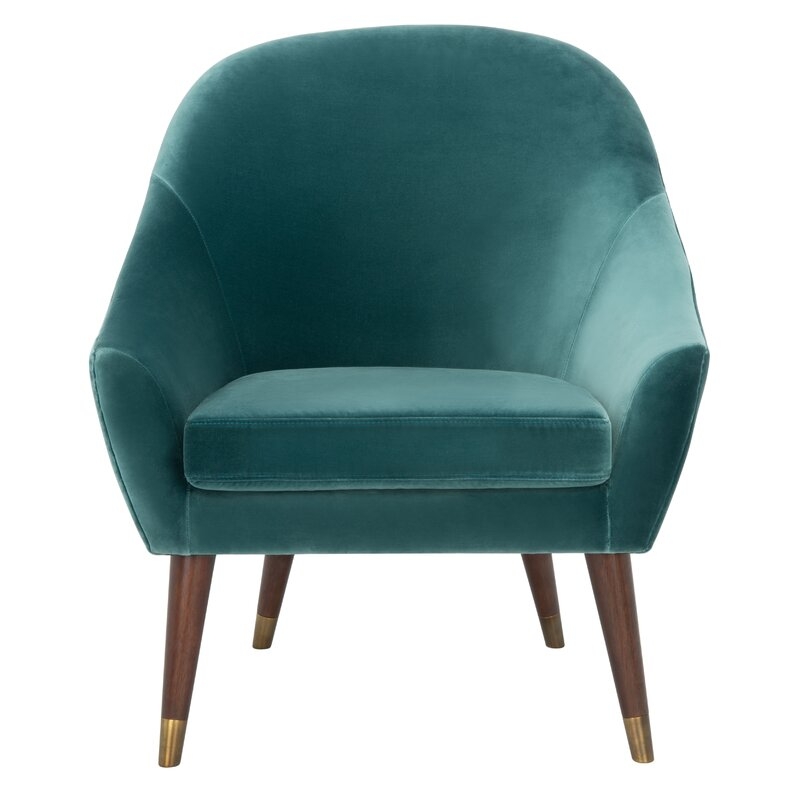 Safavieh Couture Jayana 30.3" W Faux Leather Armchair Fabric: Dark Teal - Image 0