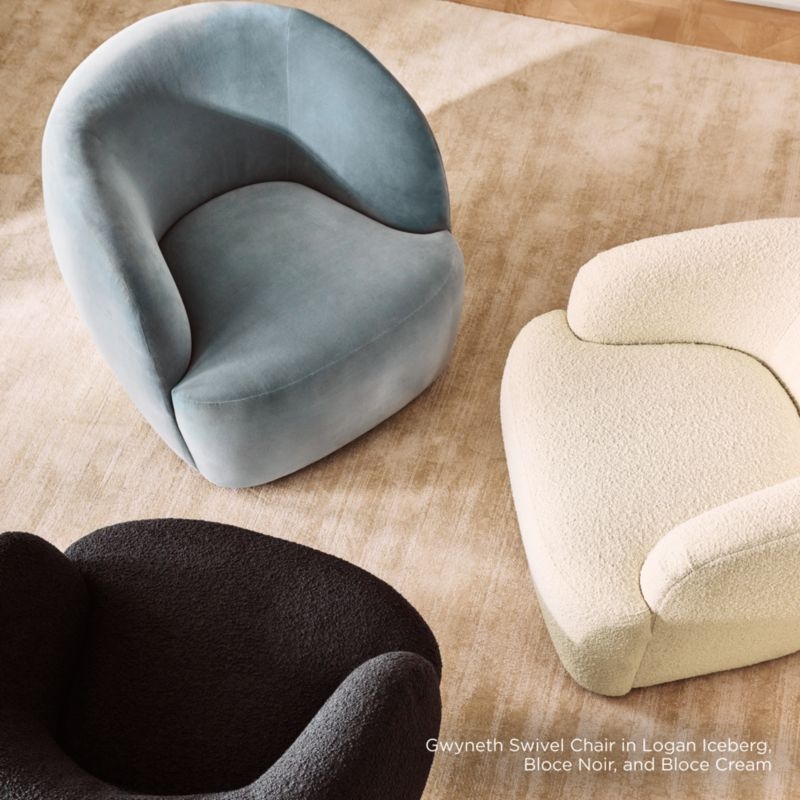 Gwyneth Ivory Boucle Swivel Chair by goop - Image 2