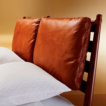 Arne Bed & Leather Cushion, King, Walnut - Image 2