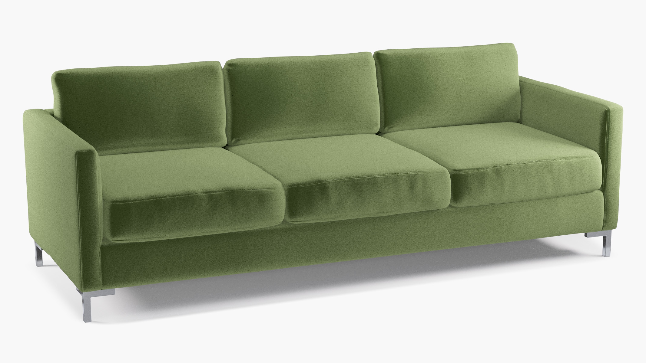 Modern Sofa, Essex Performance Velvet, Chrome L Leg - Image 1