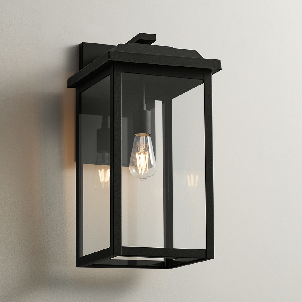 Eastcrest 20 1/2" High Textured Black Finish Steel Wall Sconce - Image 0