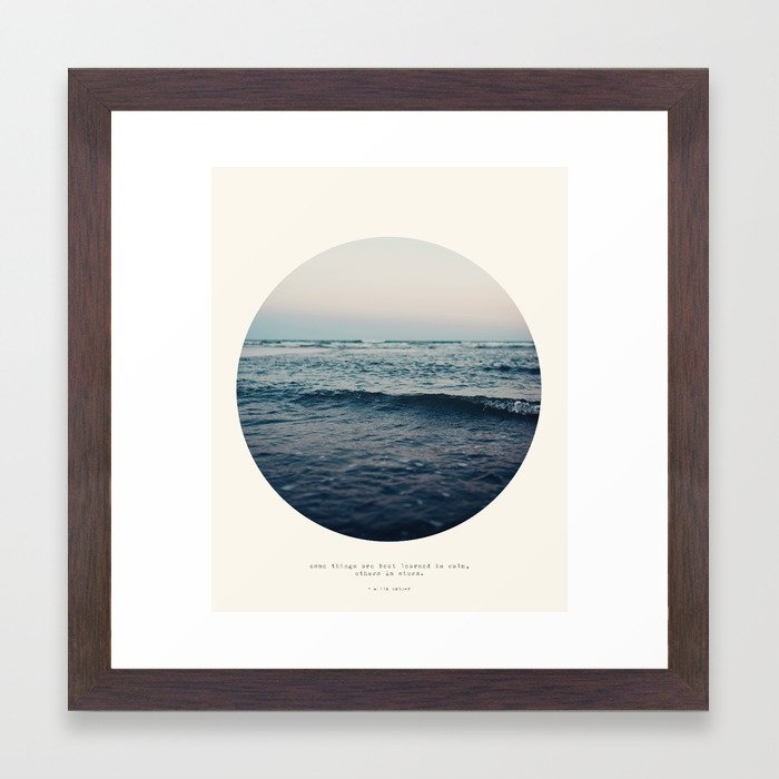 Circle Print Series - In Storm Framed Art Print by Tina Crespo - Conservation Walnut - X-Small 10" x 10"-12x12 - Image 0