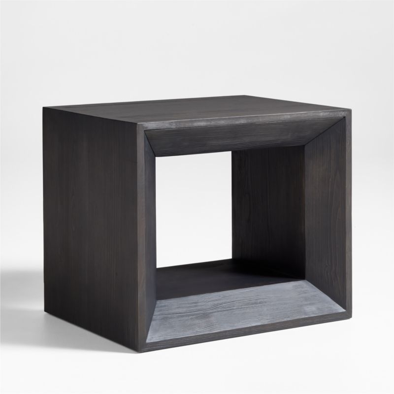 Vernon Ebonized Wood Side Table with Drawer - Image 1