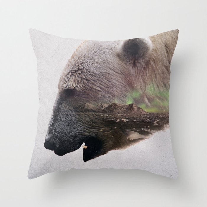 King Of The Arctic Throw Pillow by Andreas Lie - Cover (20" x 20") With Pillow Insert - Indoor Pillow - Image 0