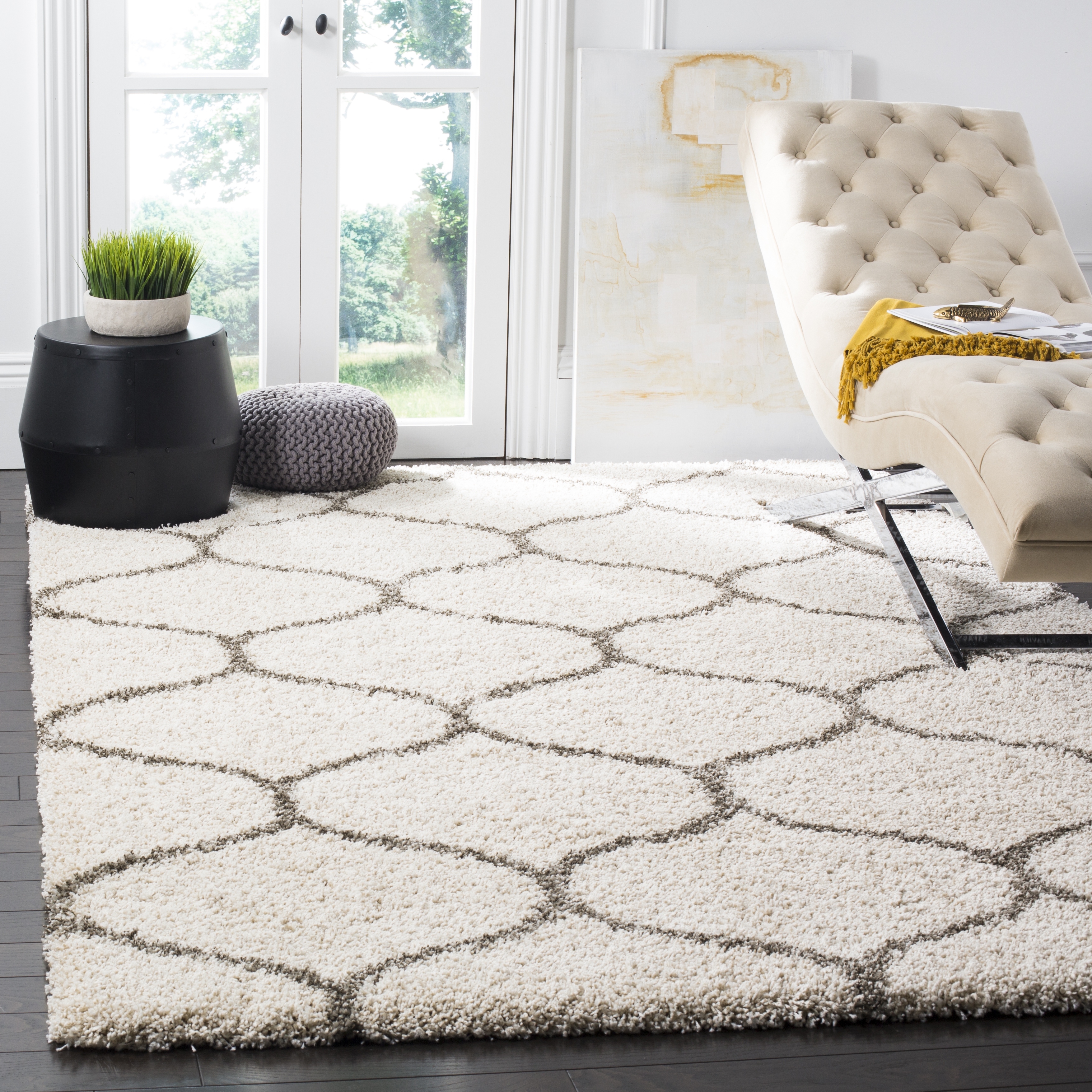 Arlo Home Woven Area Rug, SGH280A, Ivory/Grey,  6' X 9' - Image 1
