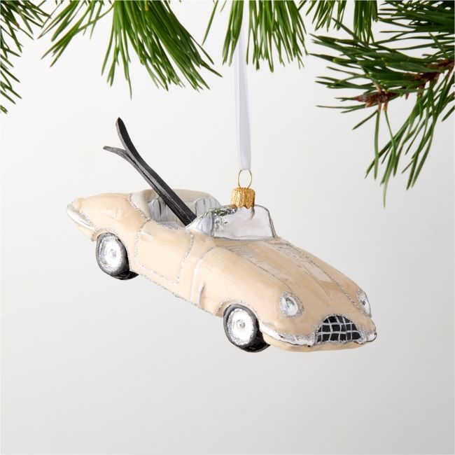 Monte Blush Pink Hand Painted Car Christmas Tree Ornament - Image 0