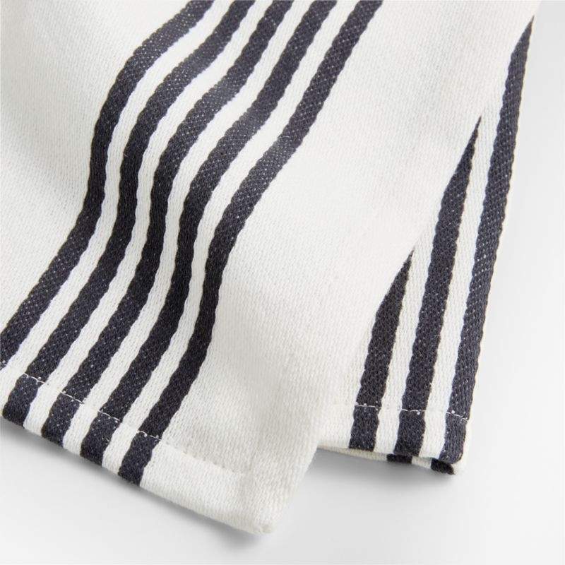 Cuisine White with Black Stripe Organic Cotton Dish Towels, Set of 2 - Image 2