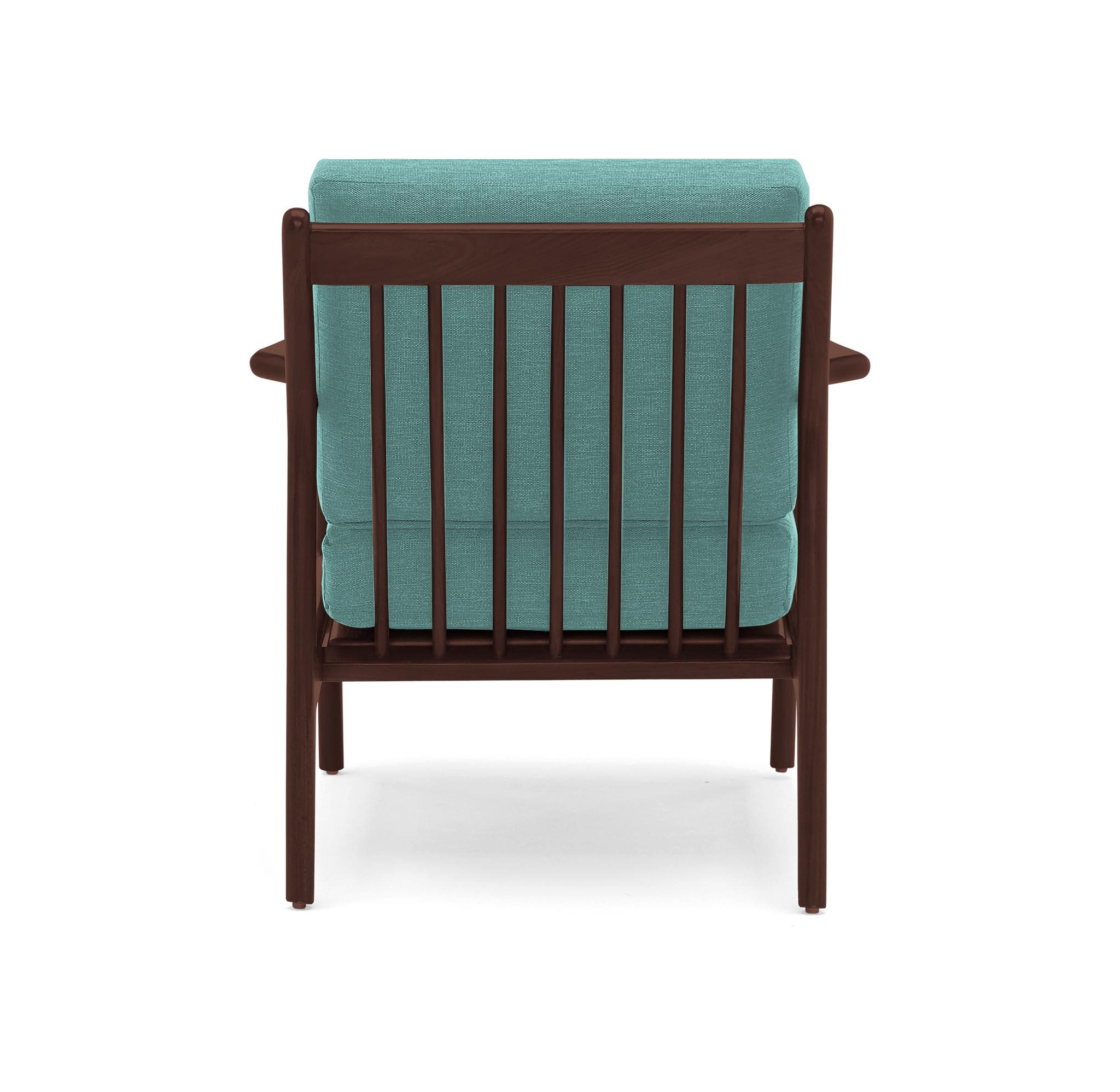 Green Collins Mid Century Modern Chair - Essence Aqua - Walnut - Image 4