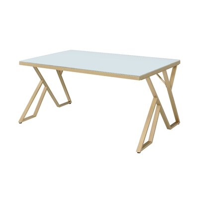 Amodio 60" Glass Top Dining Table With Gold Frame - Image 0