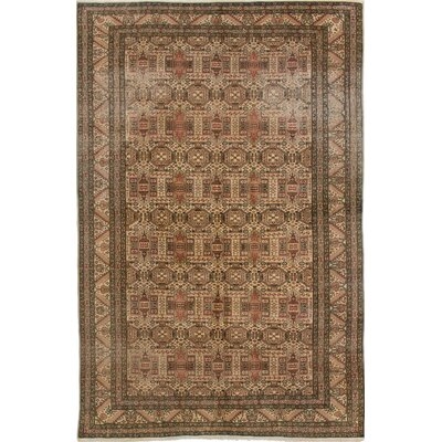 One-of-a-Kind Sigfrid Hand-Knotted 1980s Keisari Beige/Brown 6'5" x 9'10" Wool Area Rug - Image 0
