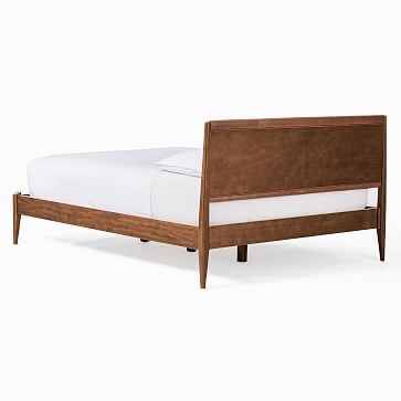 Modern Show Wood Bed, Single Box Queen, Saddle Leather Nut - Image 3