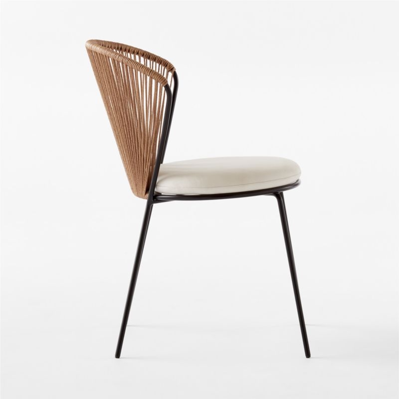 Peek Rattan Dining Chair with Ivory Sunbrella® Cushion - Image 3