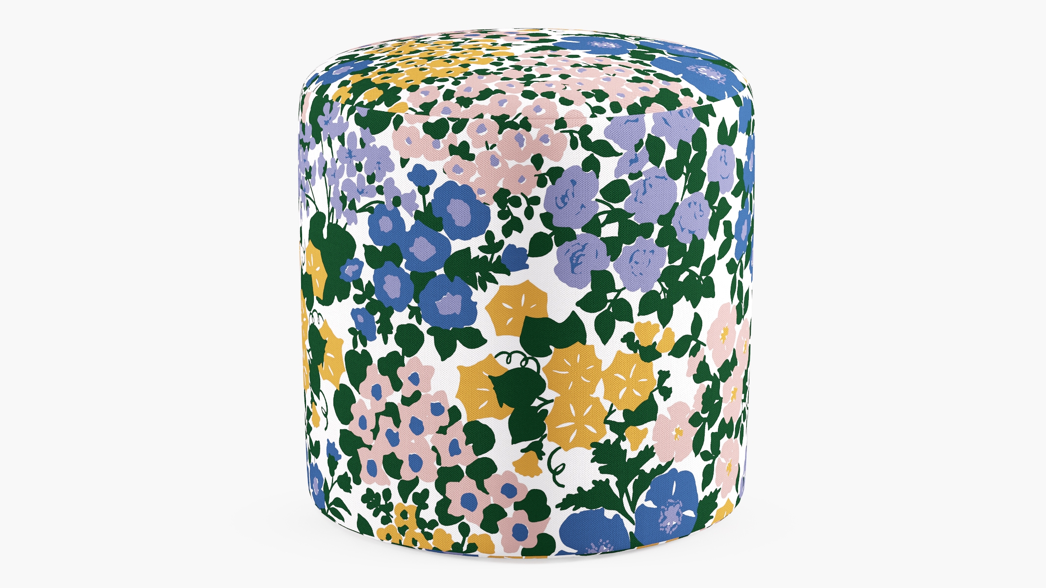Drum Ottoman, Lavender Million Flowers - Image 0
